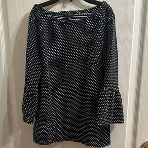Talbots Black & White Polka Dot Blouse